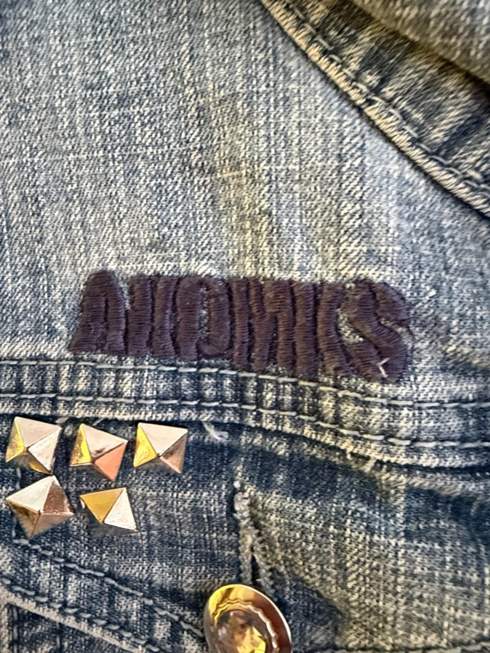 Y2K Star Aesthetic Studded Denim Vest Light Wash Distressed Girls Size 14